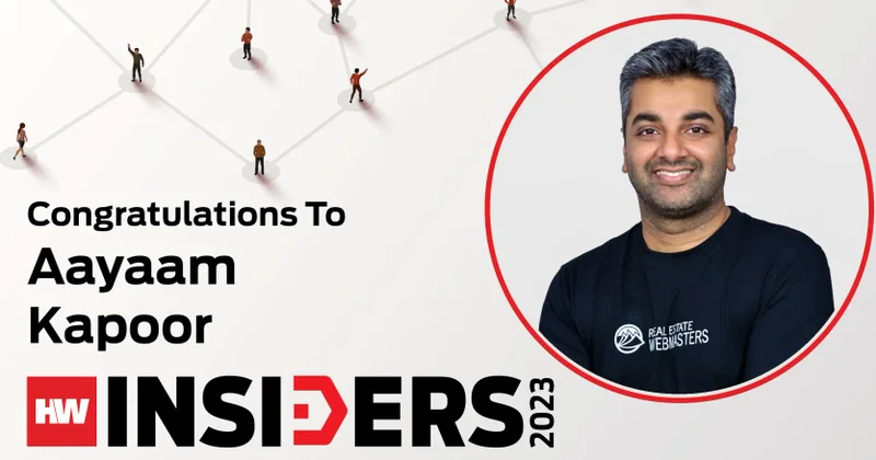 A graphic of Aayaam Kapoor congratulating him for his HW Insiders 2023 Award.