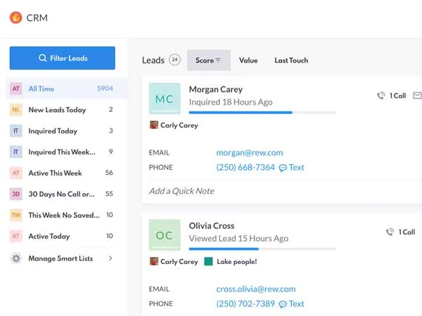 CRM Screenshot
