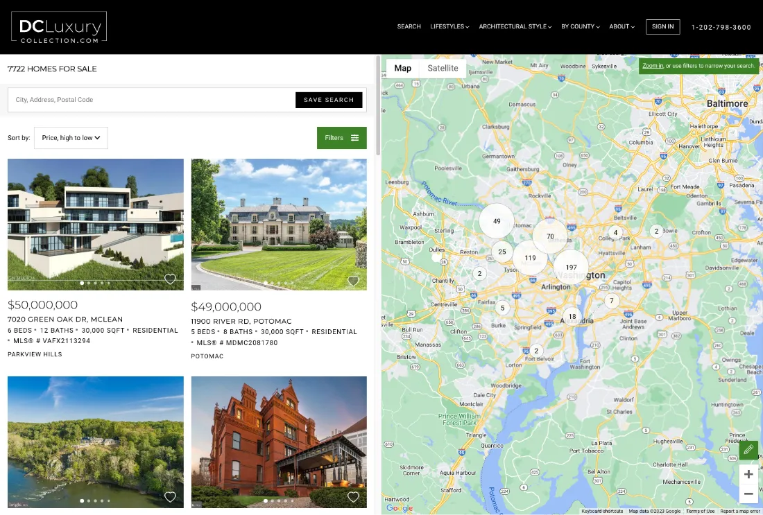 DC Luxury Homes IDX page