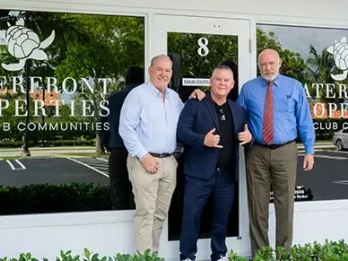 Morgan Carey with Rob Thomson and David Abernathy from Waterfront Properties